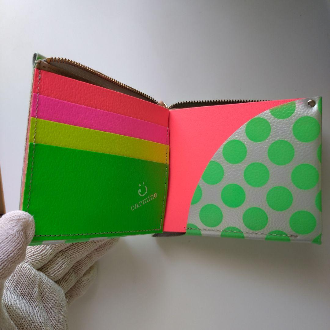 carmine カラフルドット２つ折り財布