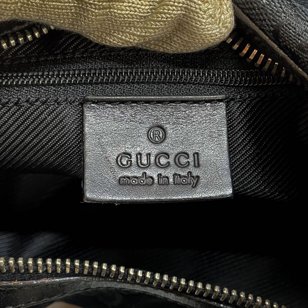 【美品】GUCCI ショルダーバッグ 肩掛け GG柄 ブラック レディース 伊製