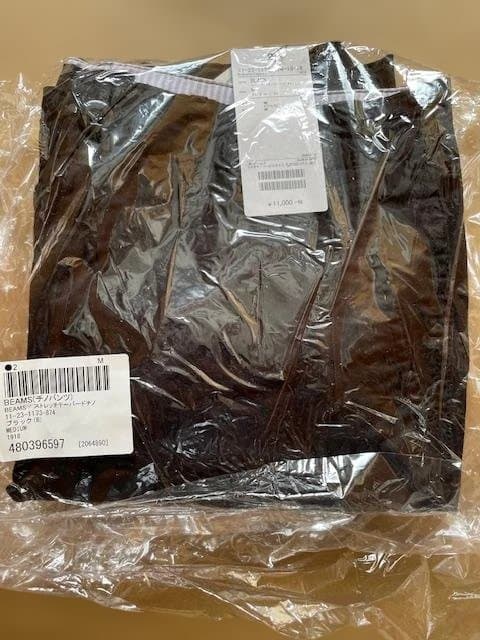 ビームスストレッチテーパードチノ ブラックMサイズ