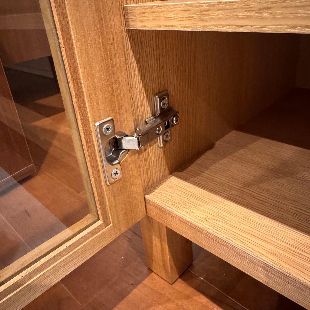 無印良品 脚付木製キャビネット ガラス扉 リビング収納 本棚 食器棚 インテリア