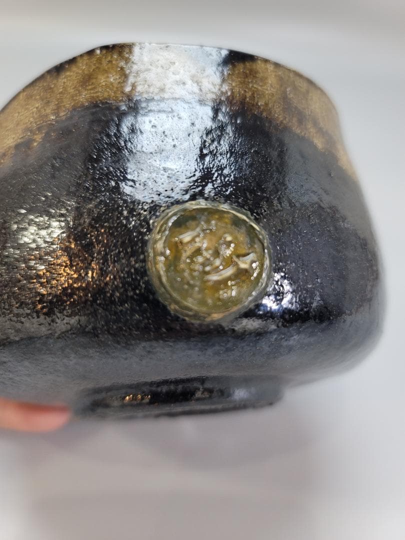 茶道具 九代 大樋長左衛門 光悦写 黒茶碗 書付 骨董品