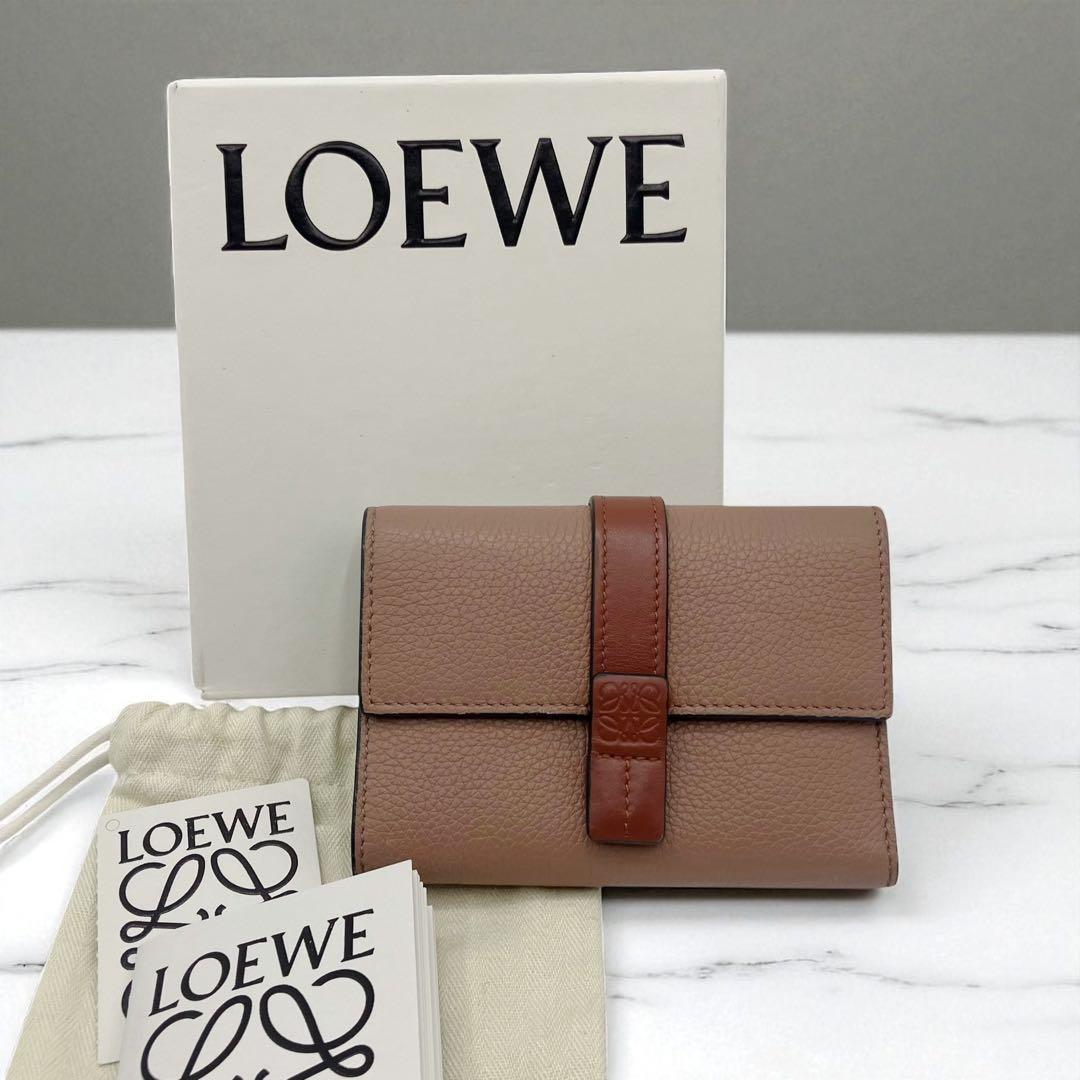 美品✨ ロエベ バーティカルウォレット スモール ブラウン