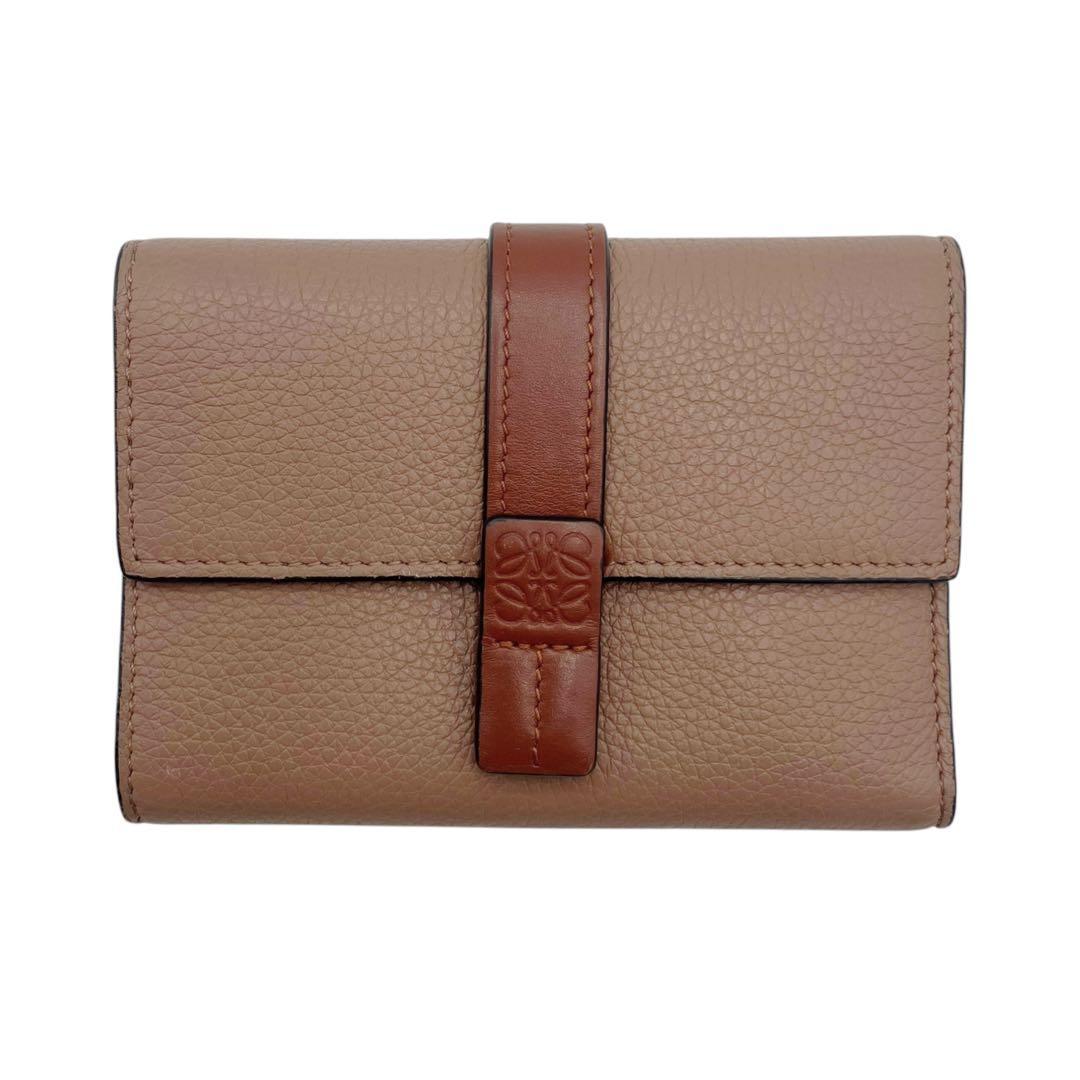 美品✨ ロエベ バーティカルウォレット スモール ブラウン