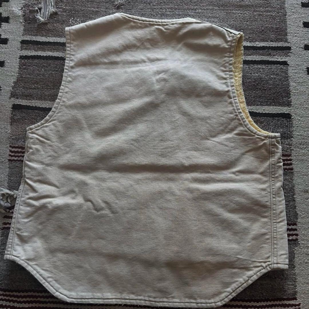 80s Carhartt ベージュ ボア　ベスト　usa製