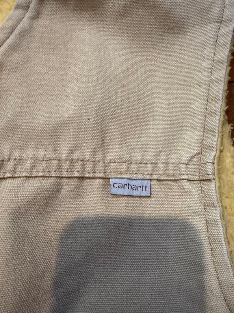 80s Carhartt ベージュ ボア　ベスト　usa製