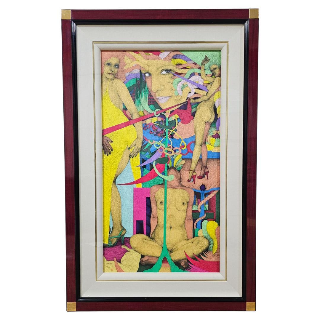 証明書付 城景都 メドゥーサ シルクスクリーン 1996年 額装 ニホン画廊