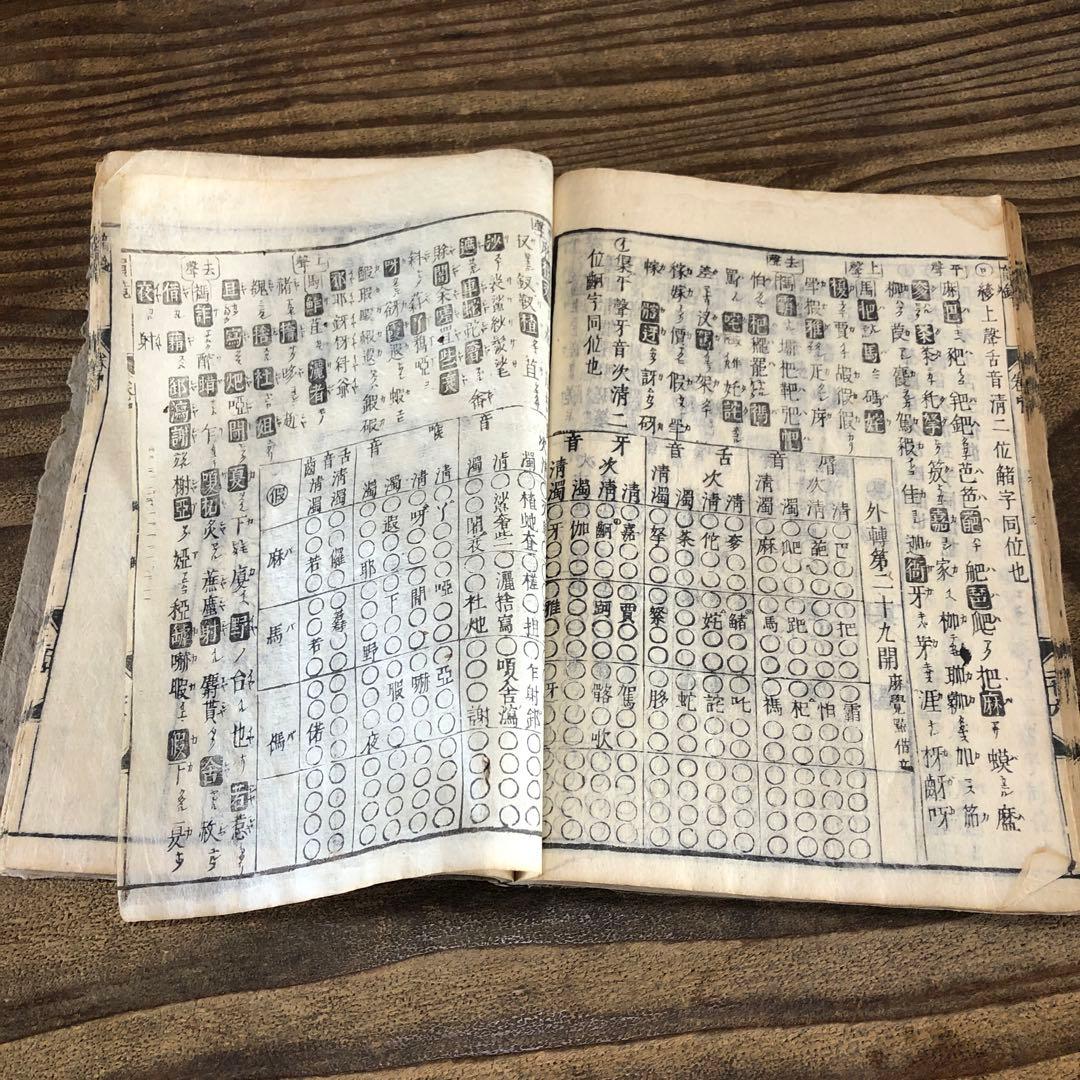 eh8034 古い和本 韻鏡字子 3冊揃い 江戸時代 古書 古文書 アンティーク