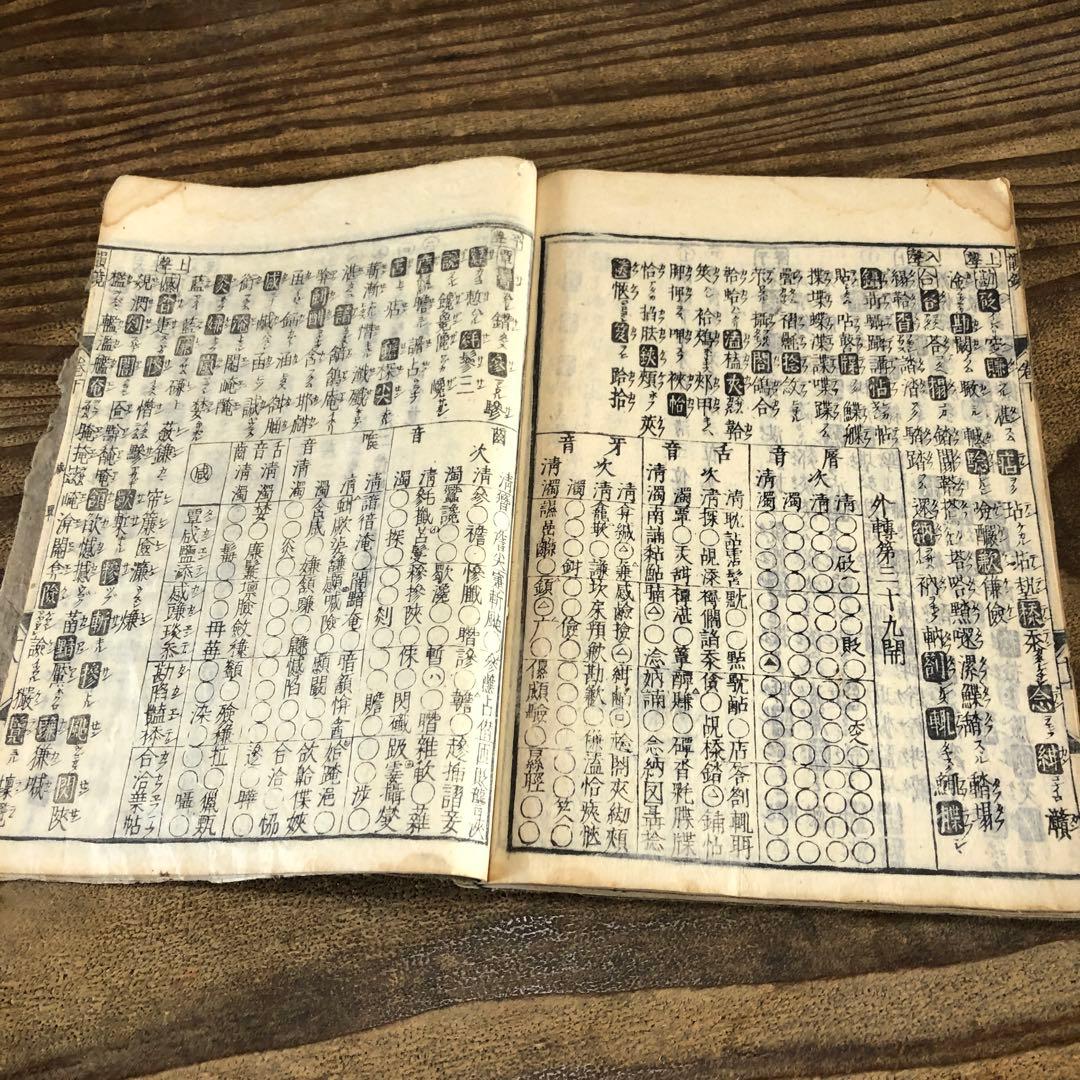 eh8034 古い和本 韻鏡字子 3冊揃い 江戸時代 古書 古文書 アンティーク