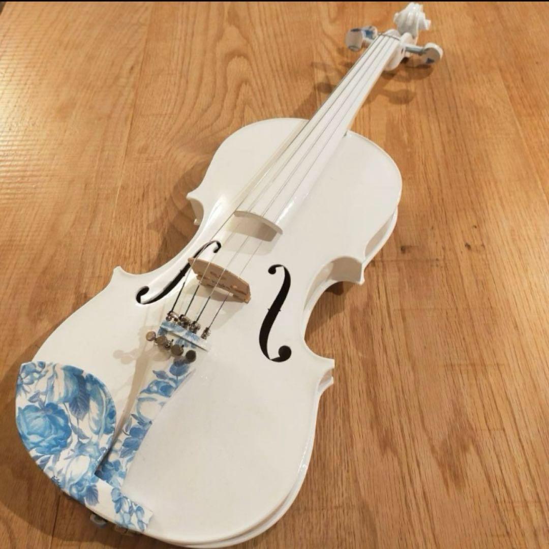 KINGLOS 白 4/4 ソリッドウッド カラード シンプル バイオリン