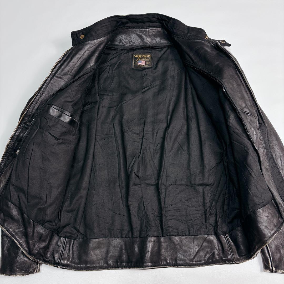 【XL相当】80's vanson TYPE-B シングルライダースジャケット
