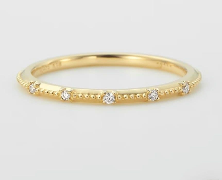 agete【アガット】K18ダイヤモンド　ピンキーリング　５号（人気現行品商品）