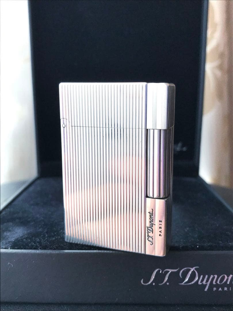 専用です　　　快音キーン　デュポンガスライター　シルバー　ストライプ　ライン２s