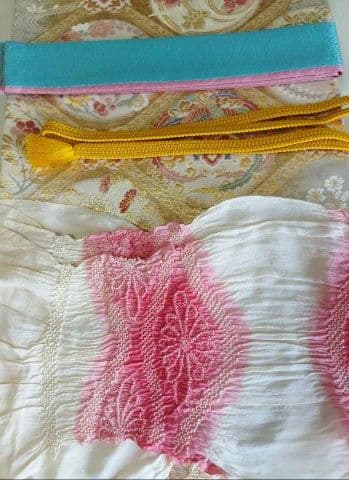 かめ様　422.振袖7点セット 正絹フルセット成人式　落款