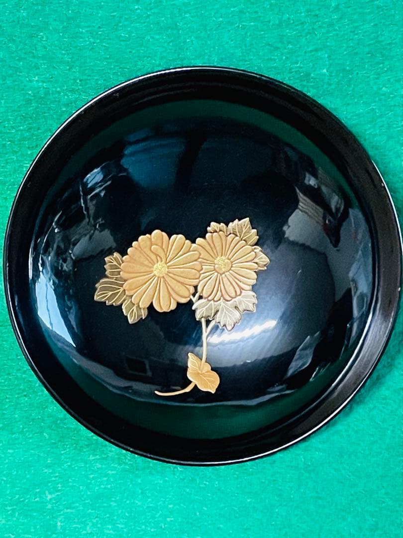 アンティーク明治期木製輪島塗金彩蒔絵蓋付き椀 3個セット