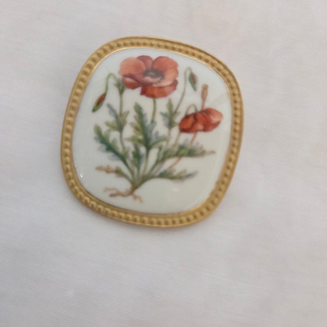 アラン　ロイヤルコペンハーゲン　フローラダニカ　ブローチ