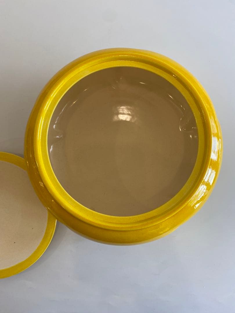 堀内宗完直筆箱書　黄交趾捻梅引き船の絵水指　万古焼　加賀瑞山作　茶道具