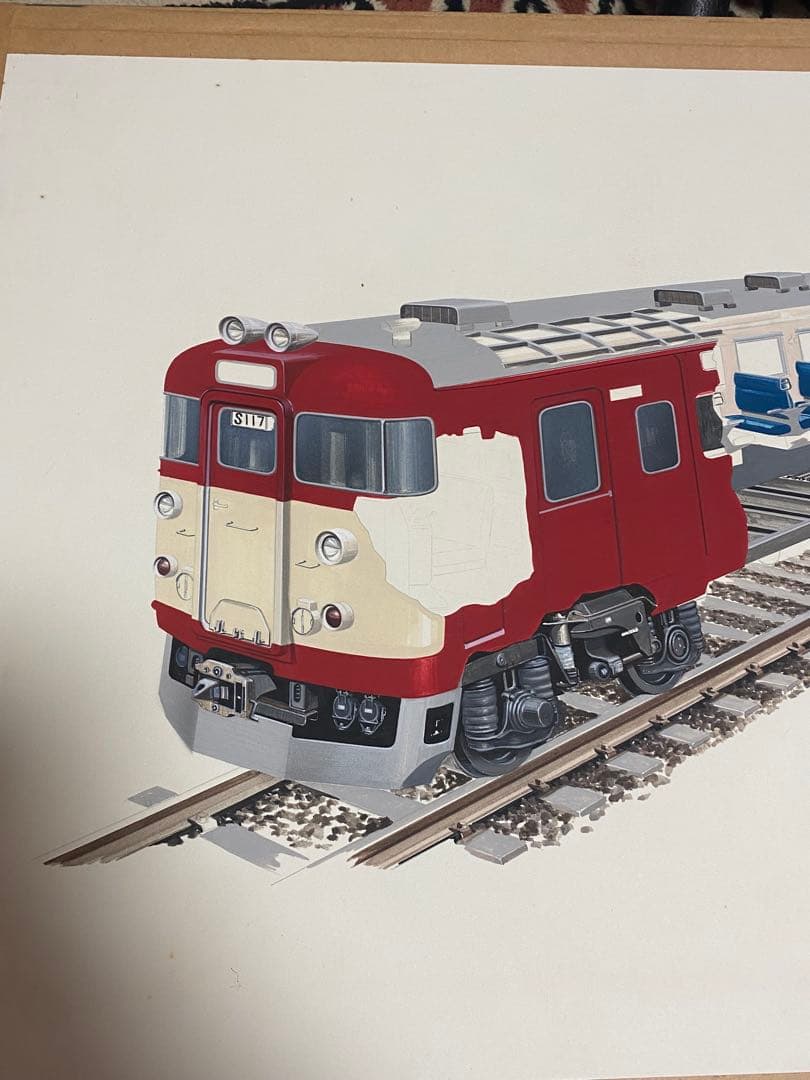 2555❣️ 鉄道　　オブジェ　電車　絵　3セット