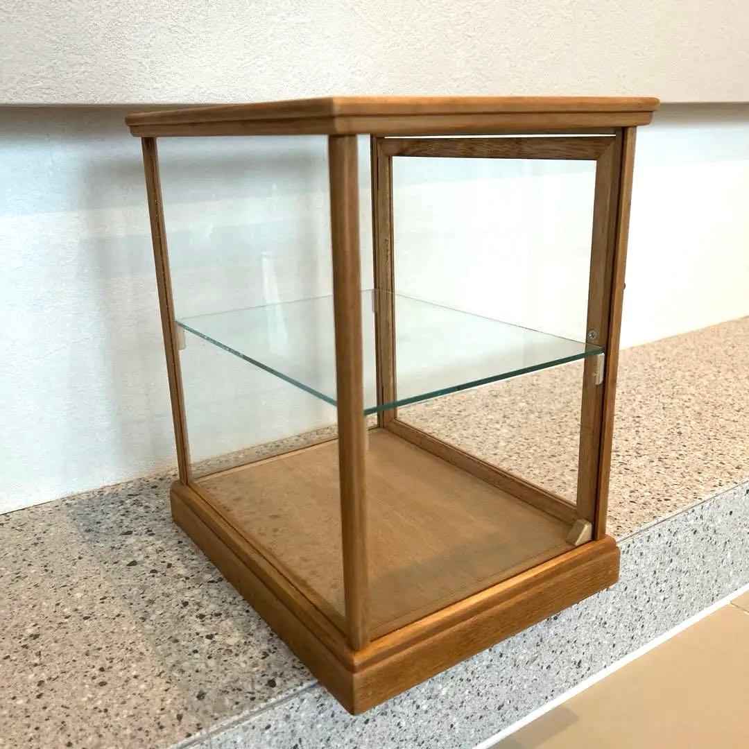 古い木製ガラスケース 2段 卓上ショーケース