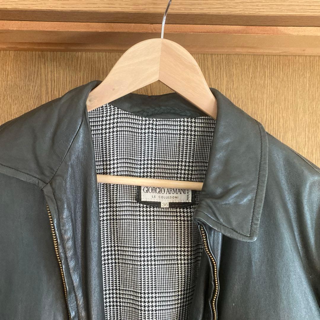 ブラックレザー ジャケット（GIORGIO ARMANI）