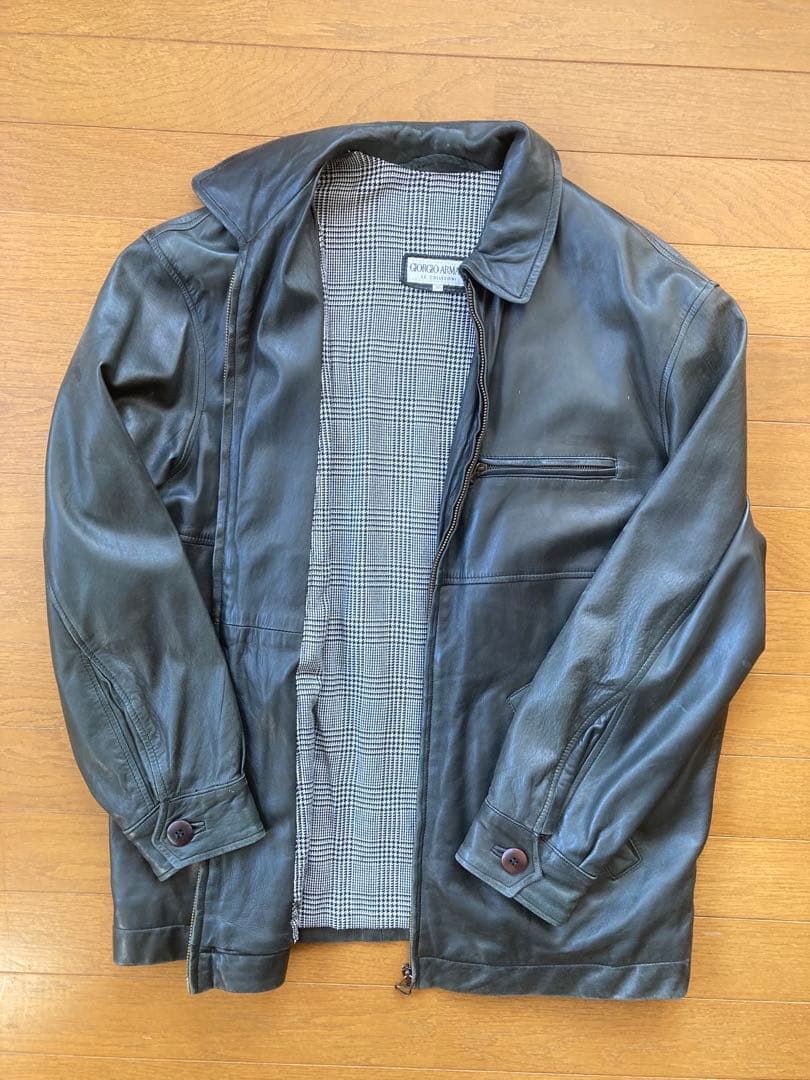 ブラックレザー ジャケット（GIORGIO ARMANI）