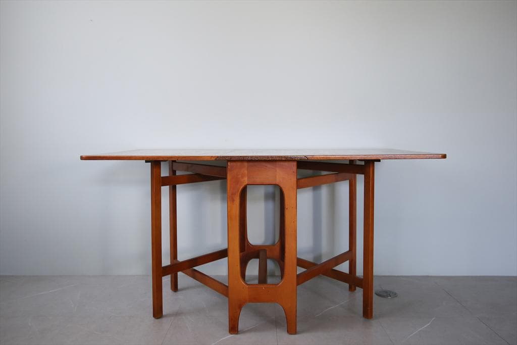 英国アンティーク木製ゲートレッグテーブル/ダイニング机バタフライ(91-73)