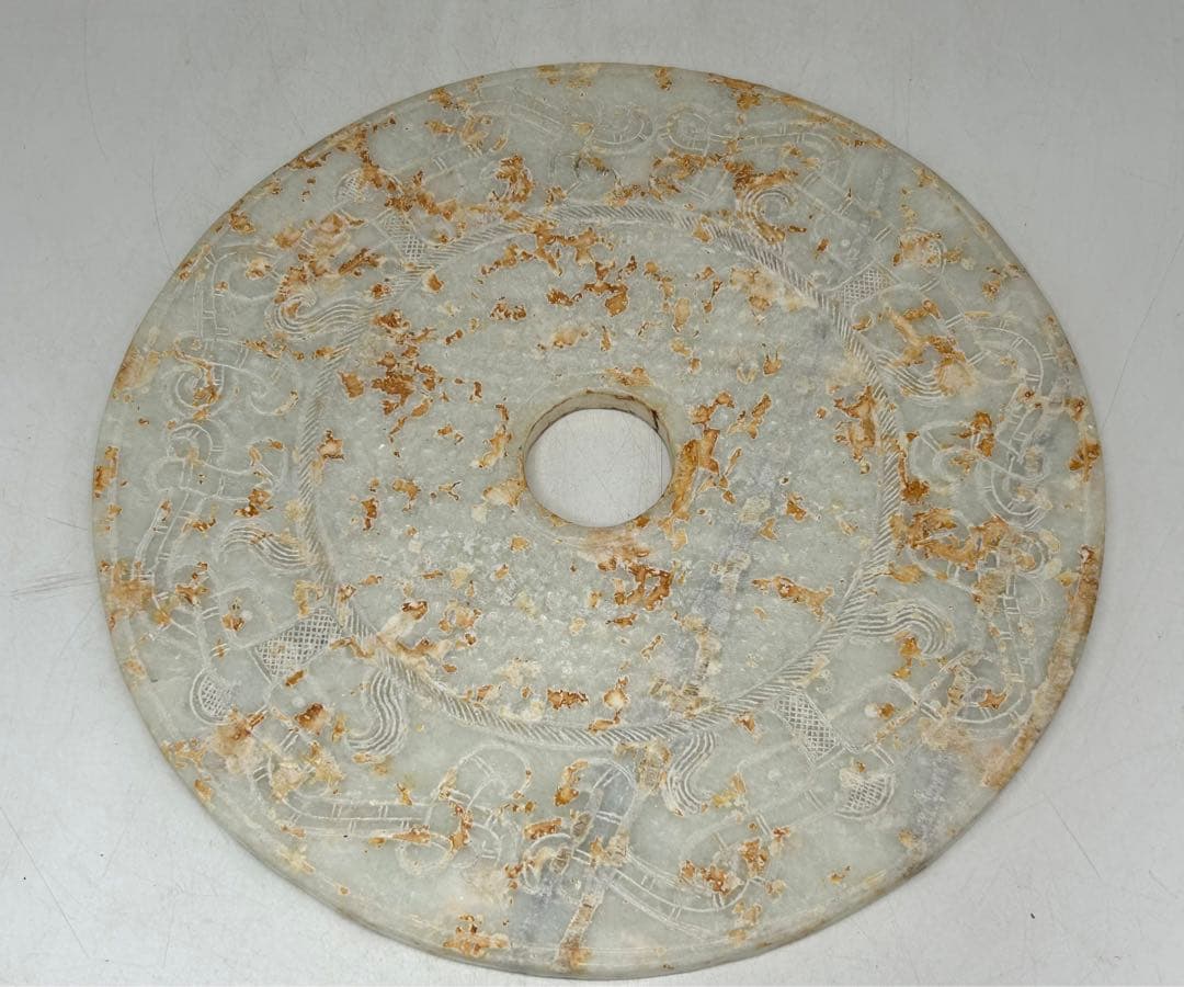 中国　砡壁　陰刻紋　送料込み1114