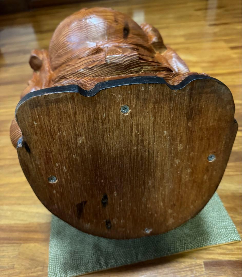 銘木屋久杉 布袋様 国産無垢 置物 縁起物