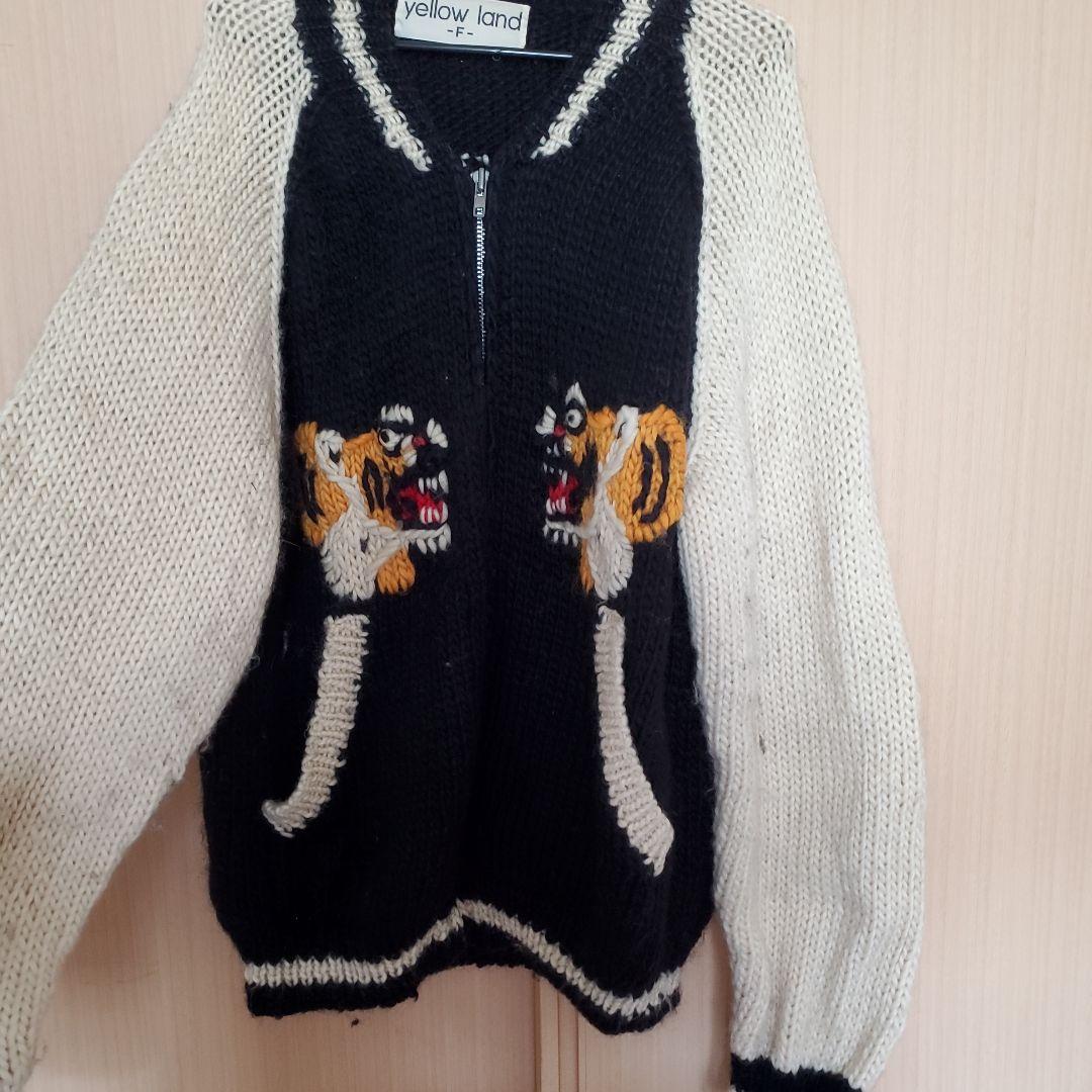 ニット　スカジャン　虎　タイガー　カウチンセーター