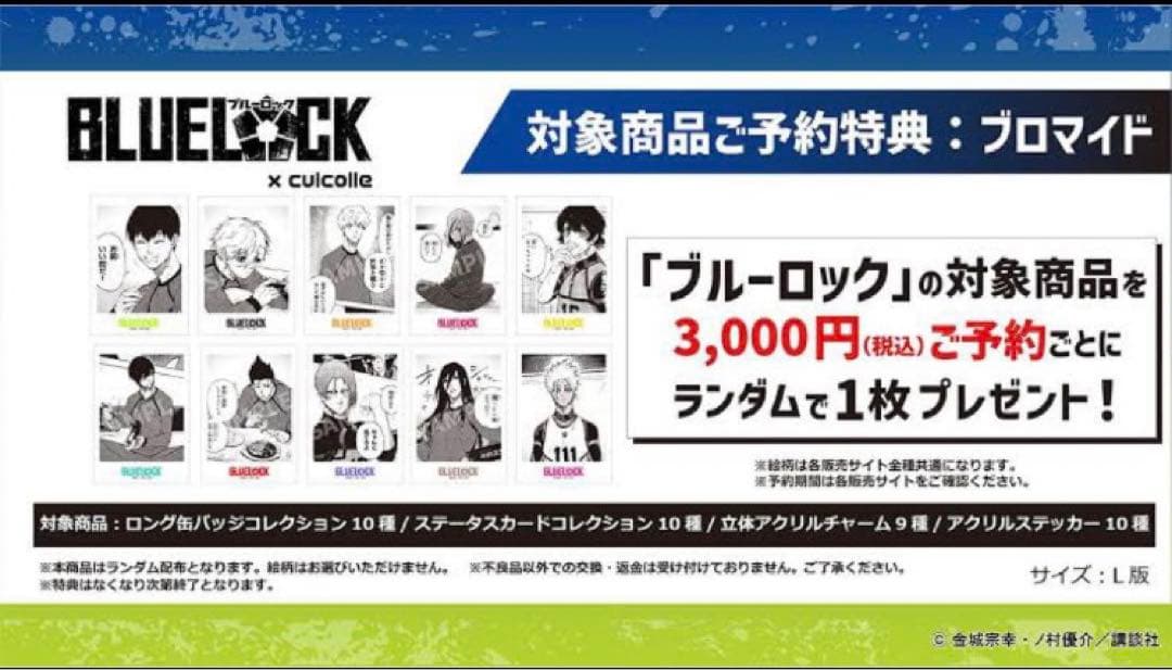 ブルーロック　カルコレ　ブロマイド　糸師凛　凛　特典　ポストカード