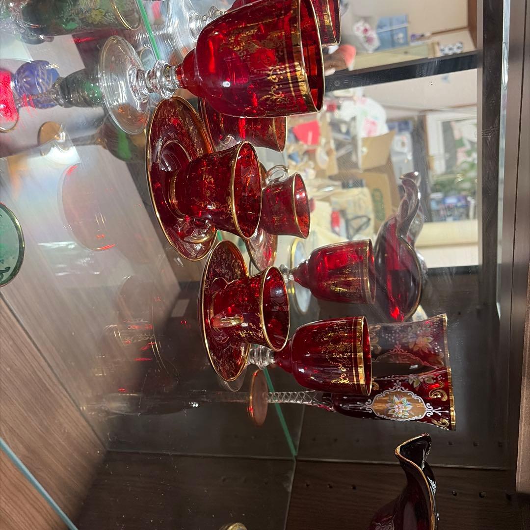 ベネチアンガラス　カップとソーサーセット