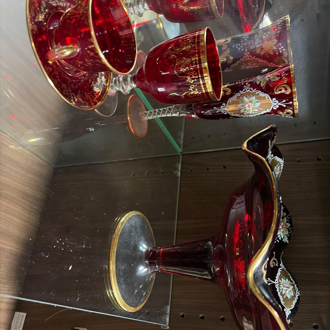 ベネチアンガラス　カップとソーサーセット