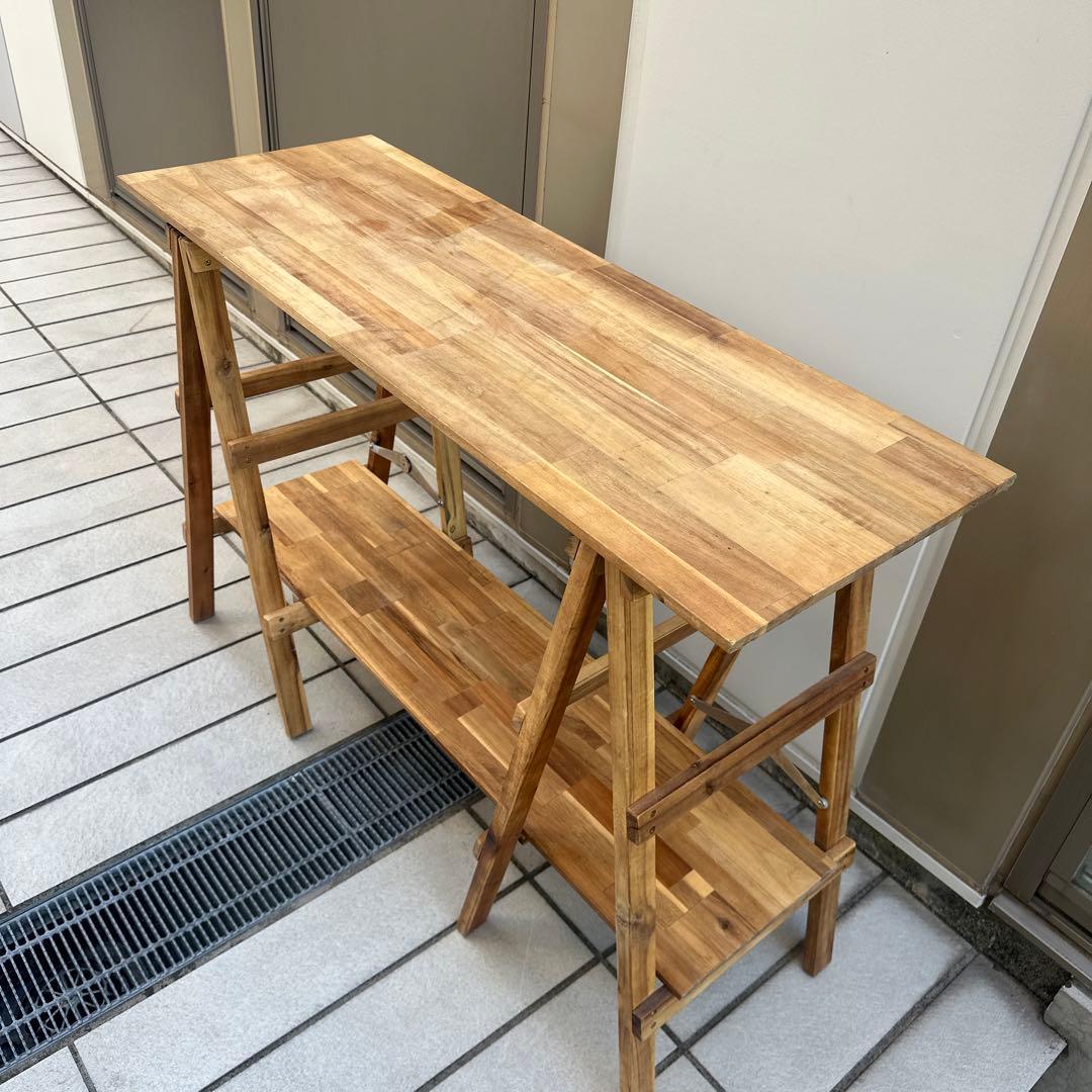 【美品】キッチンテーブル アカシア キッチンラック 木製
