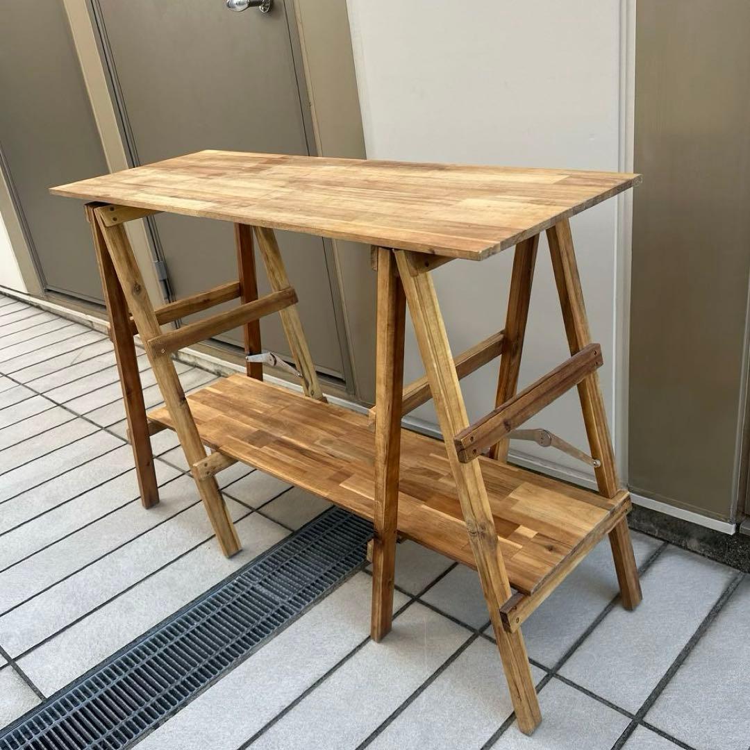 【美品】キッチンテーブル アカシア キッチンラック 木製