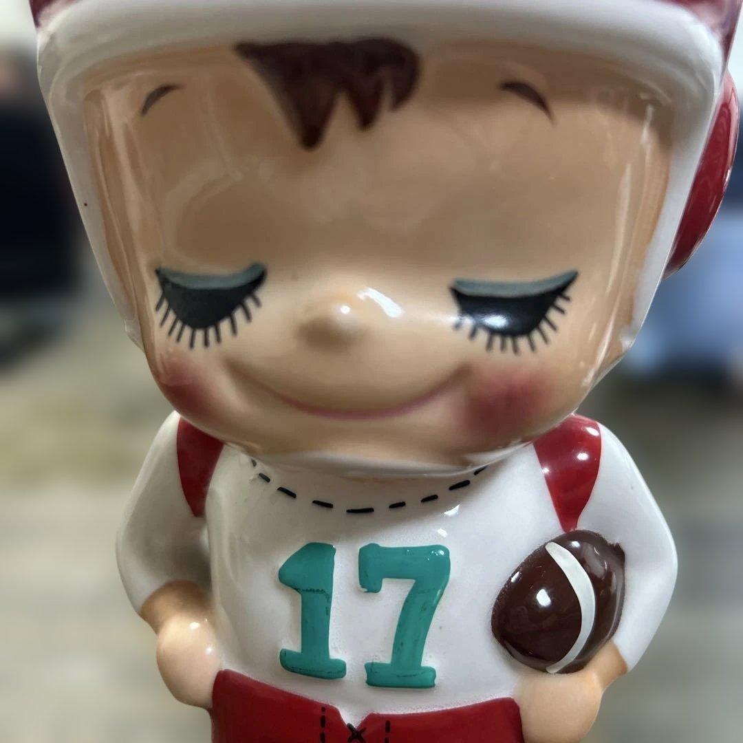 【激レア‼️】内藤ルネ アメフト アメリカン・フットボール 陶器 貯金箱