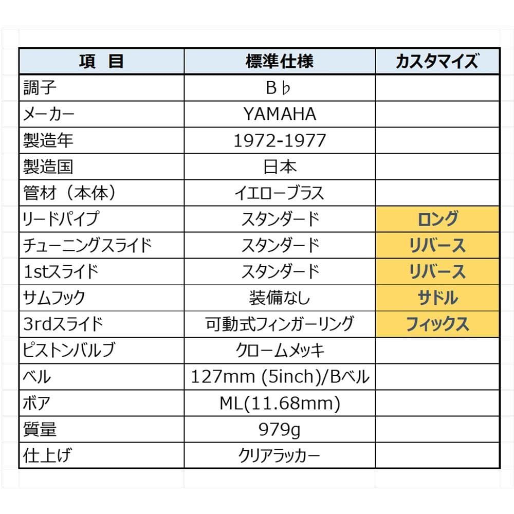 YAMAHA YTR-236 シルキータイプ リバース管 支柱増設