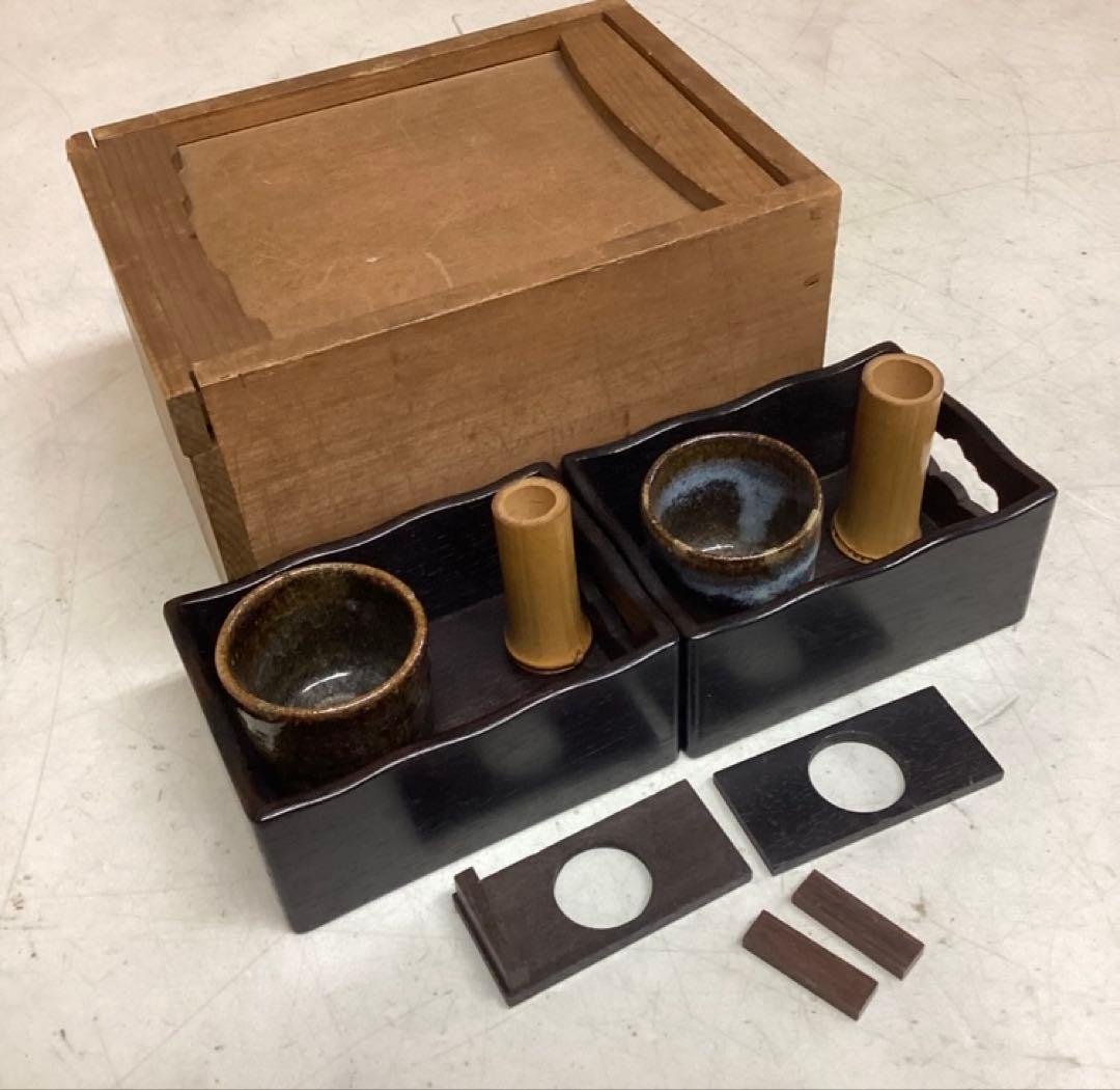 木製タバコ盆 レトロ古道具 アンティーク和雑貨(め93)