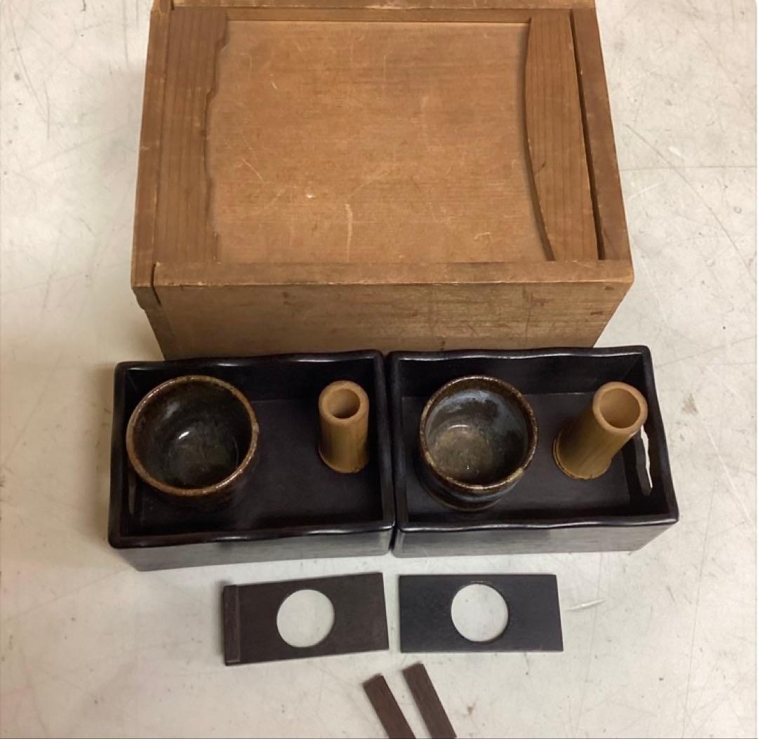 木製タバコ盆 レトロ古道具 アンティーク和雑貨(め93)