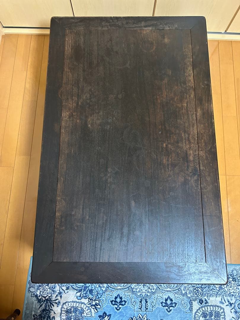 アンティーク木製明治〜昭和初期装飾座卓★ローテーブル座敷机【送料込み】