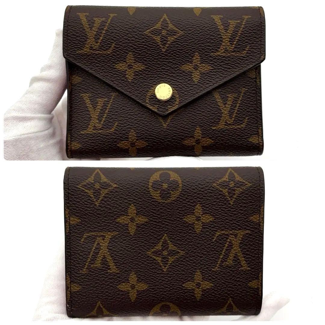 使用感小♪ルイヴィトン モノグラム ヴィクトリーヌ フューシャ 三つ折り財布