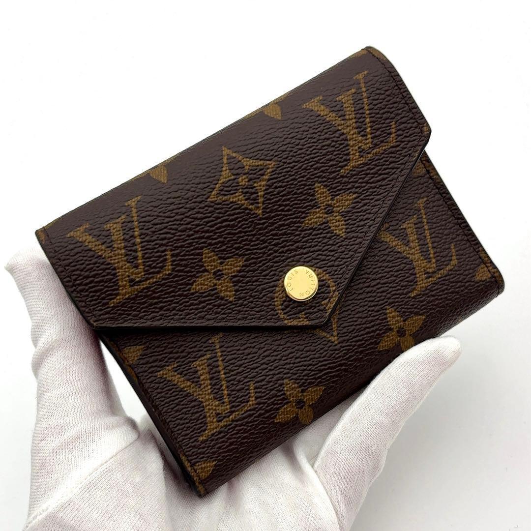 使用感小♪ルイヴィトン モノグラム ヴィクトリーヌ フューシャ 三つ折り財布