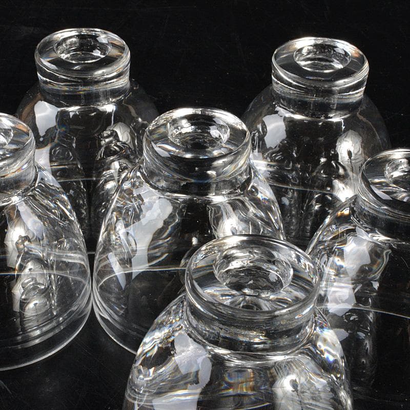 クリスタルガラス　冷酒グラス　酒杯　煎茶器　6客　桐箱付　V　6289