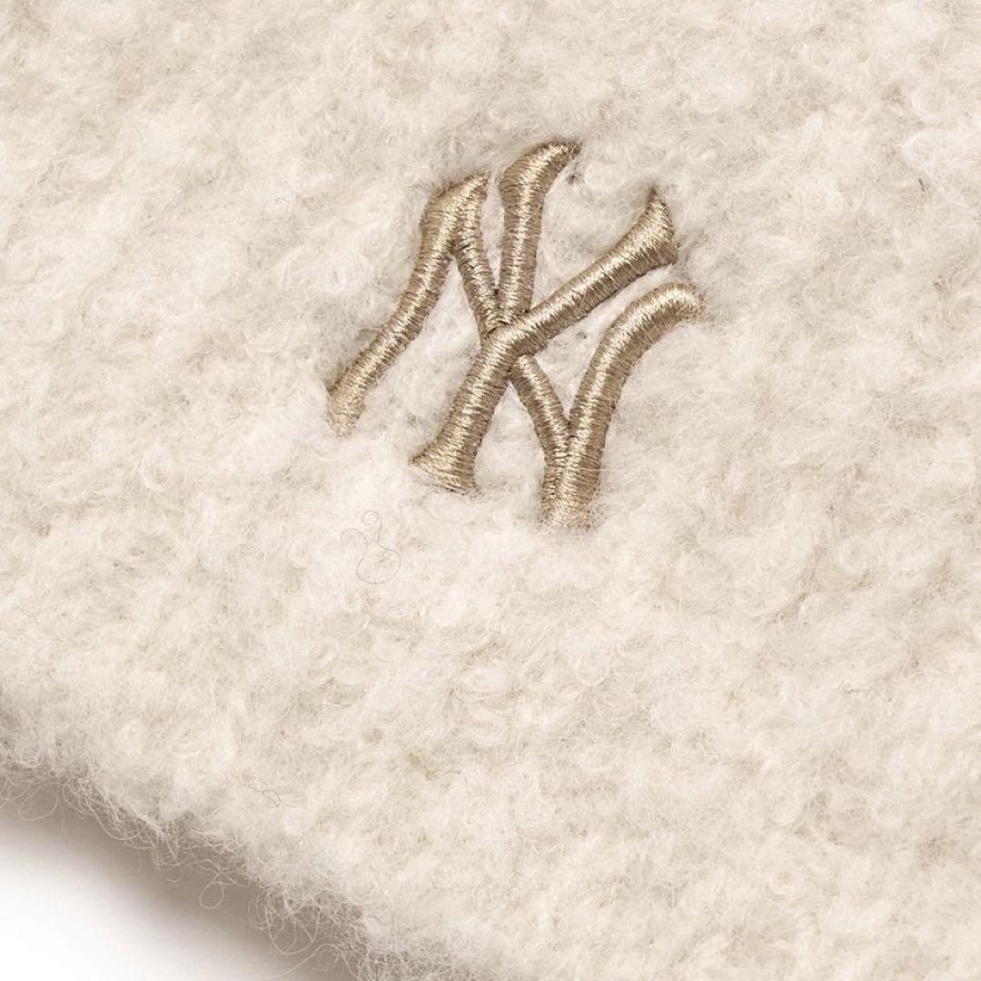 再入荷☆MLB Korea 猫耳 ミヤオン ビーニー 紐付き 韓国限定 白