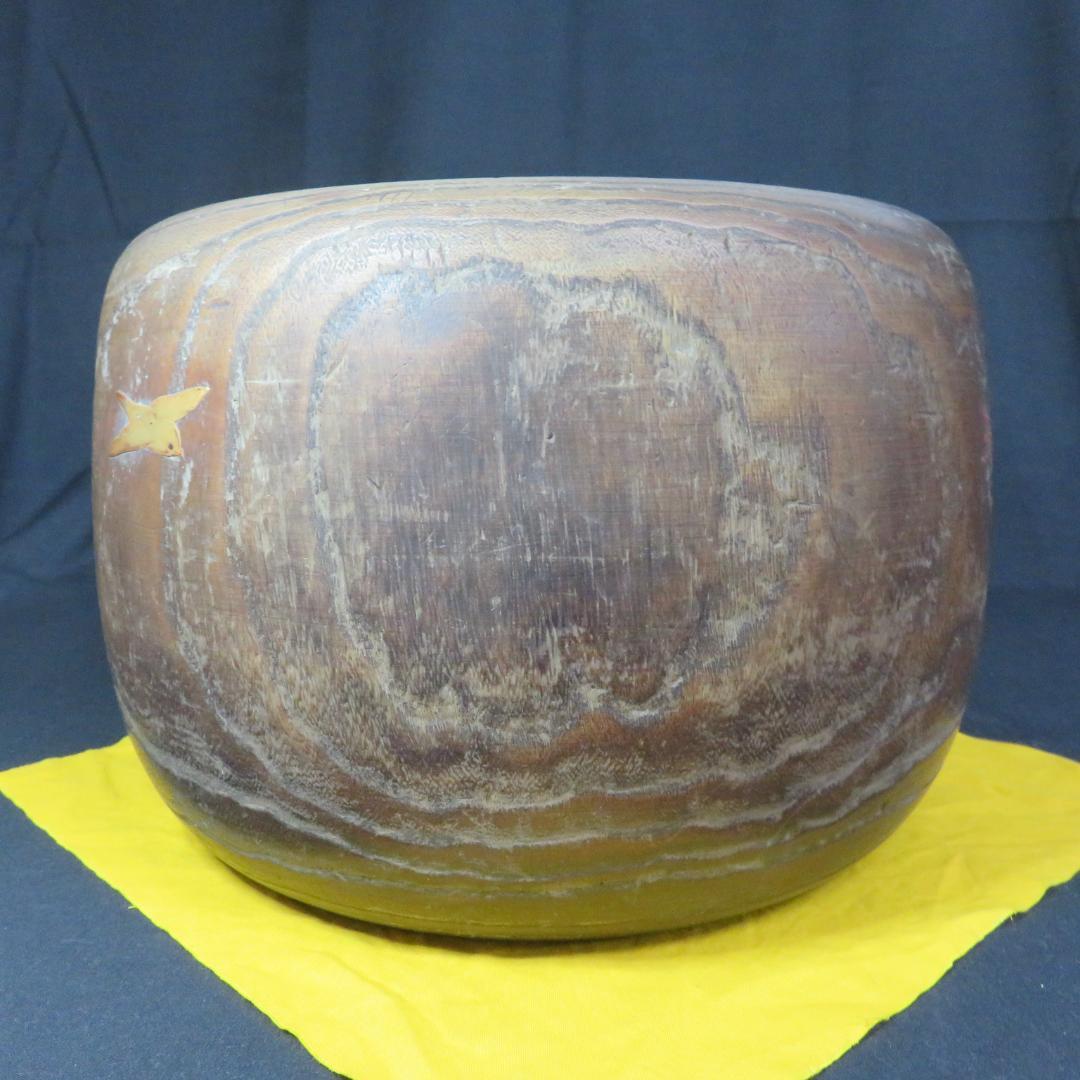 桐火鉢 手あぶり 灰なし 割れ 螺鈿 蒔絵 草花