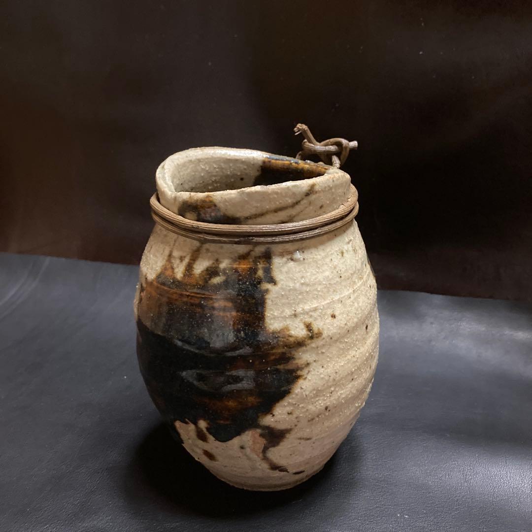 川喜田半泥子「灰志野花入」高￼13.5胴10高台6cm￼昭和12年植木武郎氏取得