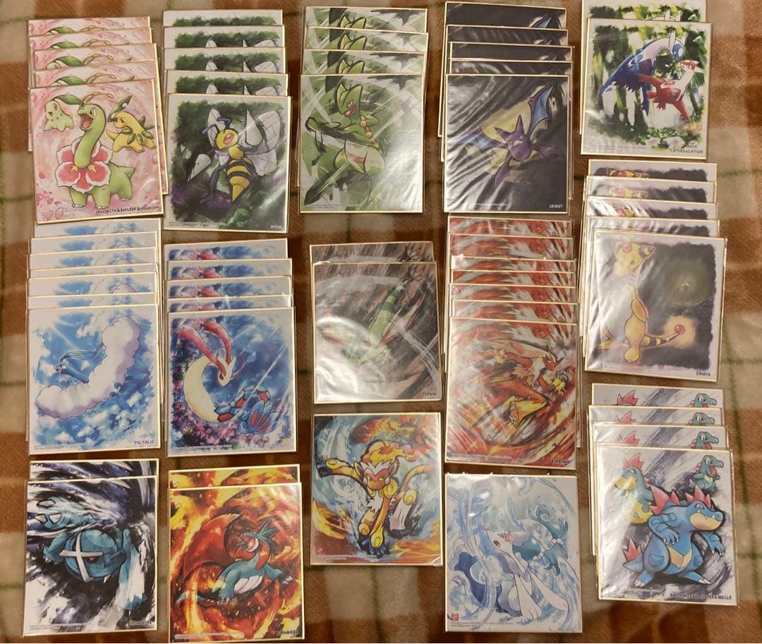ポケモン　色紙art まとめ売り　185枚　おまけ　屏風 2枚　空袋