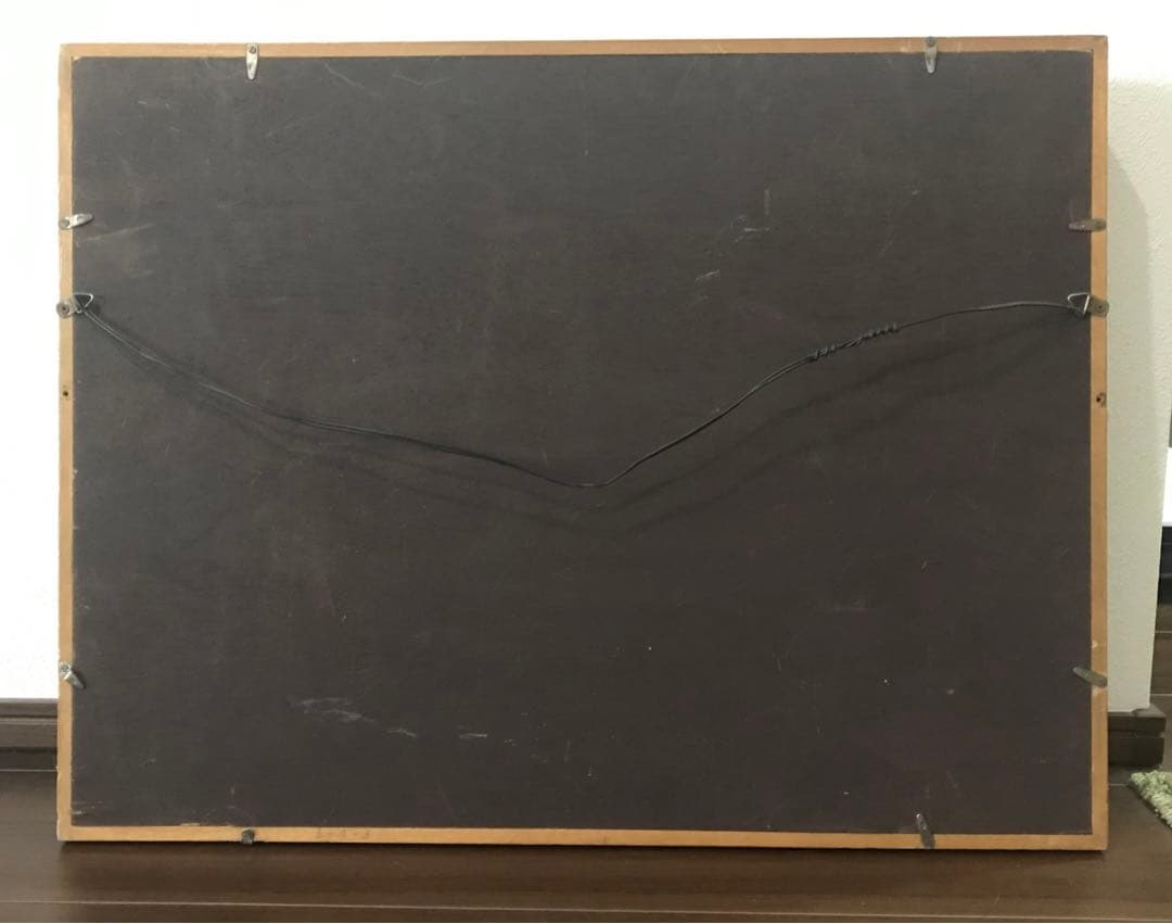 静物画　オレンジと葡萄　油彩画　サイズP6