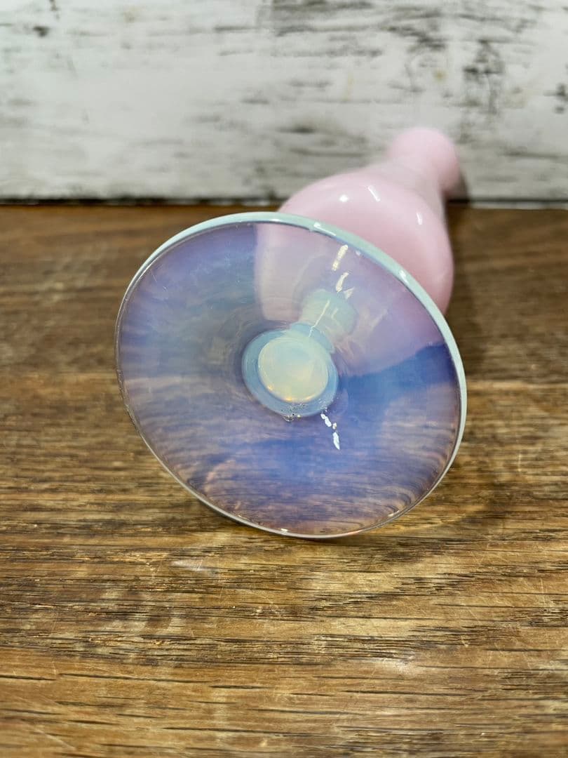 フランスアンティーク オパリンガラスの花瓶 ピンク系 一輪挿し グラス 花器