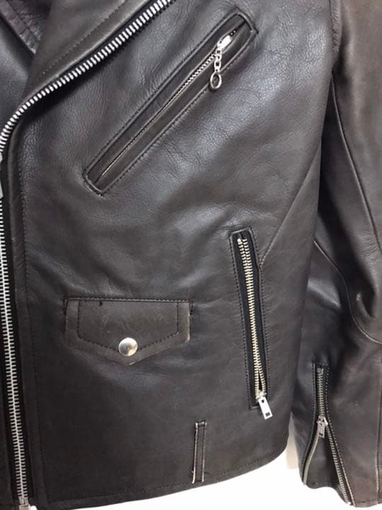 ダブル　ライダース　ジャケット　レザー　アメリカンラグシー　革ジャン