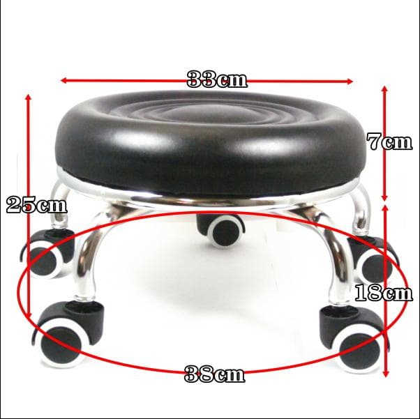 ロースツール ワーキングチェア キャスター付 低床椅子 作業椅子 黒色 3セット