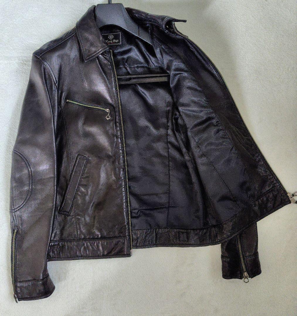 極美品　メンズビギ　シングル　レザージャケット　ラム　M